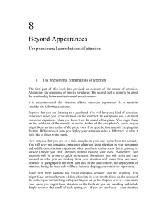 8 Beyond Appearances The phenomenal contributions of attention