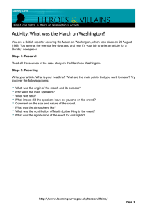 VILLAINS HEROES &amp; Activity: What was the March on Washington?