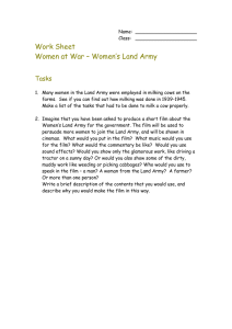 Work Sheet Women at War – Women’s Land Army Tasks