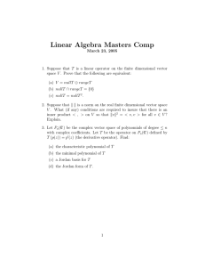Linear Algebra Masters Comp