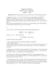 Suggested Problems Ph.D. Exam in Topology August ?, 1995