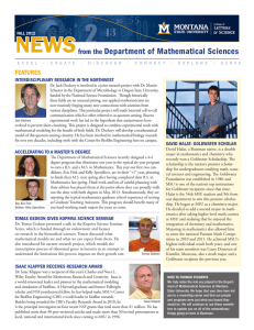 NEWS Department of Mathematical Sciences from the