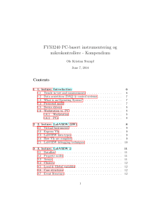 FYS3240 PC-basert instrumentering og mikrokontrollere - Kompendium Contents Ole Kristian Stumpf