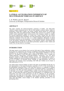 LATERAL-ACCELERATION EXPERIENCE OF MULTITRAILER VEHICLES IN SERVICE