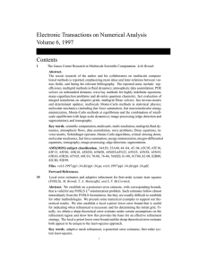 Electronic Transactions on Numerical Analysis Volume 6, 1997 Contents