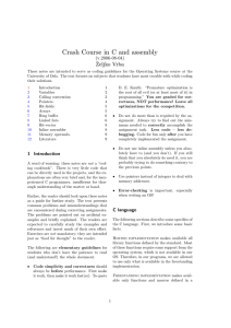 Crash Course in C and assembly ˇ Zeljko Vrba (v.2006-08-04)