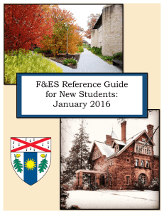F&amp;ES Reference Guide for New Students: January 2016