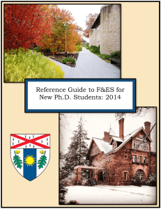 to F&amp;ES for Reference Guide Ph.D. Students: 2014 New