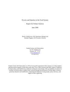 Poverty and Injustice in the Food System Report for Oxfam America