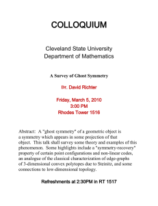 COLLOQUIUM  Cleveland State University Department of Mathematics