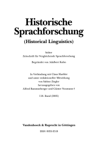 Historische Sprachforschung (Historical Linguistics)