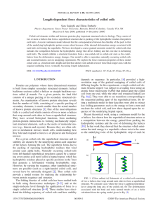 Length-dependent force characteristics of coiled coils Sara Sadeghi and Eldon Emberly 兲