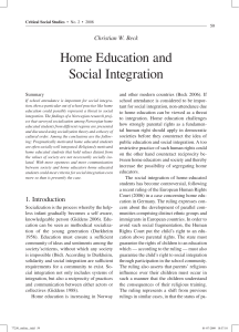 Home Education and  Social Integration Christian W. Beck 59