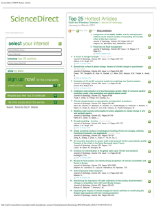 January to March 2015 Earth and Planetary Sciences &gt; ScienceDirect TOP25 Hottest Articles