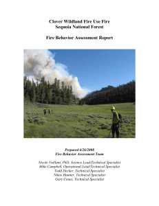 Clover Wildland Fire Use Fire Sequoia National Forest Fire Behavior Assessment Report