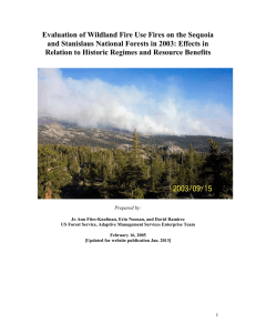Evaluation of Wildland Fire Use Fires on the Sequoia