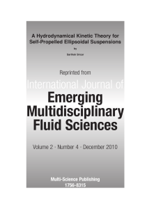 Emerging Multidisciplinary Fluid Sciences International Journal of