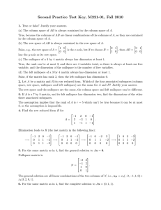 Second Practice Test Key, M221-01, Fall 2010