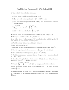 Final Review Problems, M 273, Spring 2011