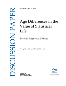 DISCUSSION PAPER Age Differences in the Value of Statistical
