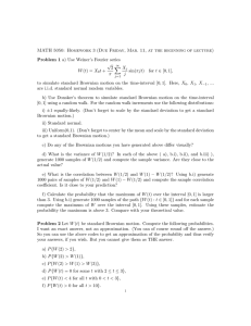 MATH 5050: Homework 3 (Due Friday, Mar. 11, at the... Problem 1 a) Use Weiner’s Fourier series