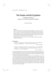 The Empire and the Egyptians A Multi-disciplinary Approach to Global Journalism Studies E