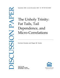 DISCUSSION PAPER The Unholy Trinity: Fat Tails, Tail
