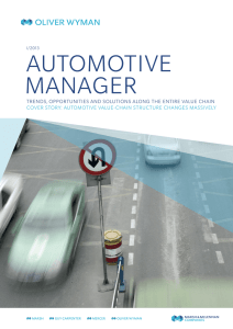 AUTOMOTIVE MANAGER TRENDS, OPPORTUNITIES AND SOLUTIONS ALONG THE ENTIRE VALUE CHAIN