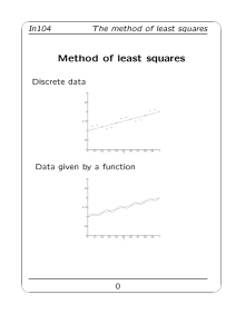 In104 The method of least squares Discrete data Data given by a function