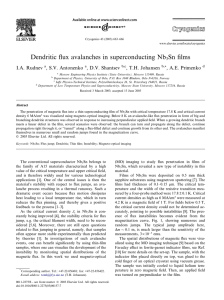 Dendritic ﬂux avalanches in superconducting Nb Sn ﬁlms I.A. Rudnev , S.V. Antonenko