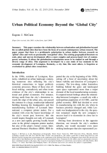 Urban Political Economy Beyond the ‘Global City’ Eugene J. McCann