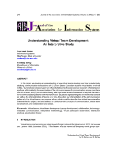 Understanding Virtual Team Development: An Interpretive Study