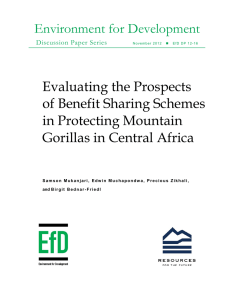 Environment for Development Evaluating the Prospects of Benefit Sharing Schemes in Protecting Mountain