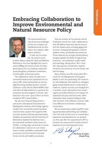 Embracing Collaboration to Improve Environmental and Natural Resource Policy W
