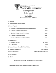 eLearning Council* Meeting Agenda