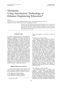 Viewpoint: Using Information Technology to Enhance Engineering Education*