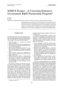 IOMCS ProjectÐA University/Industry/ Government R&amp;D Partnership Program*