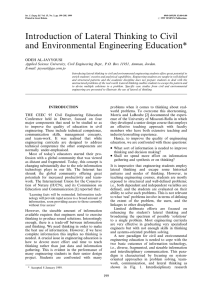 Introduction of Lateral Thinking to Civil and Environmental Engineering Education*