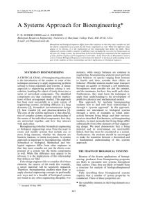 A Systems Approach for Bioengineering*