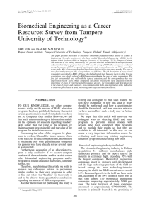 Biomedical Engineering as a Career Resource: Survey from Tampere University of Technology*