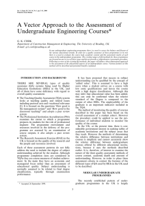 A Vector Approach to the Assessment of Undergraduate Engineering Courses*
