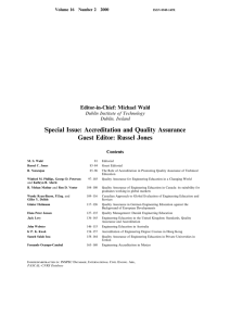 Special Issue: Accreditation and Quality Assurance Guest Editor: Russel Jones