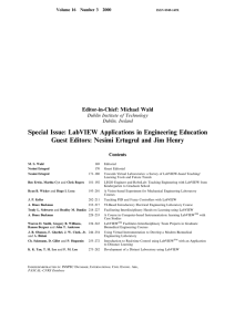Special Issue: LabVIEW Applications in Engineering Education