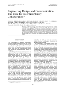 Engineering Design and Communication: The Case for Interdisciplinary Collaboration*