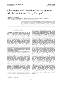 Challenges and Directions for Integrating Mechatronics into Early Design*