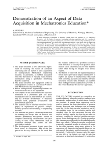 Demonstration of an Aspect of Data Acquisition in Mechatronics Education*