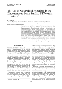 The Use of Generalised Functions in the Discontinuous Beam Bending Differential Equations*