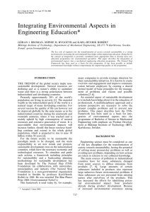 Integrating Environmental Aspects in Engineering Education*