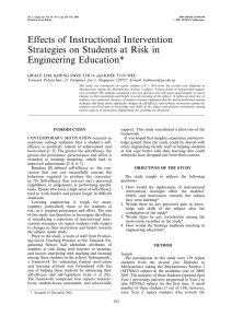 Effects of Instructional Intervention Strategies on Students at Risk in Engineering Education*