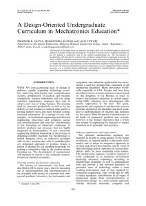A Design-Oriented Undergraduate Curriculum in Mechatronics Education*